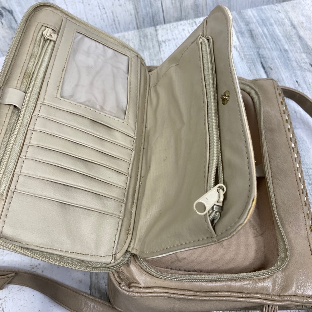 Vintage leather basketweave crossbody organizer - Picture 9 of 10